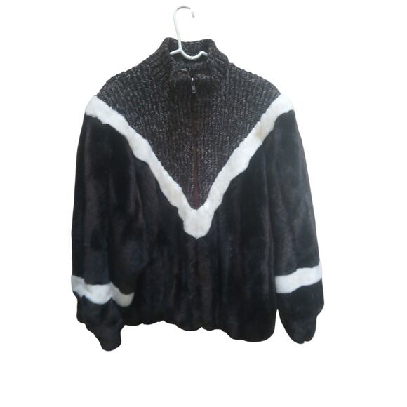 Vintage 80s Jacket Faux Fur Womens Size XL Brown Heavy Knit Union Made - Picture 1 of 13
